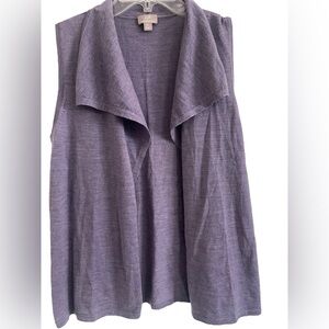 J.Jill Sleeveless Merino Wool Lightweight Open Cardigan Size Medium Petite